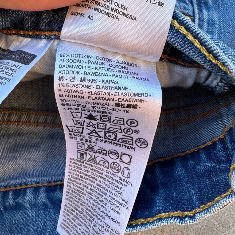 Levi's 522 Slim Taper Jeans Men 33x30 Blue Medium Wash Distressed